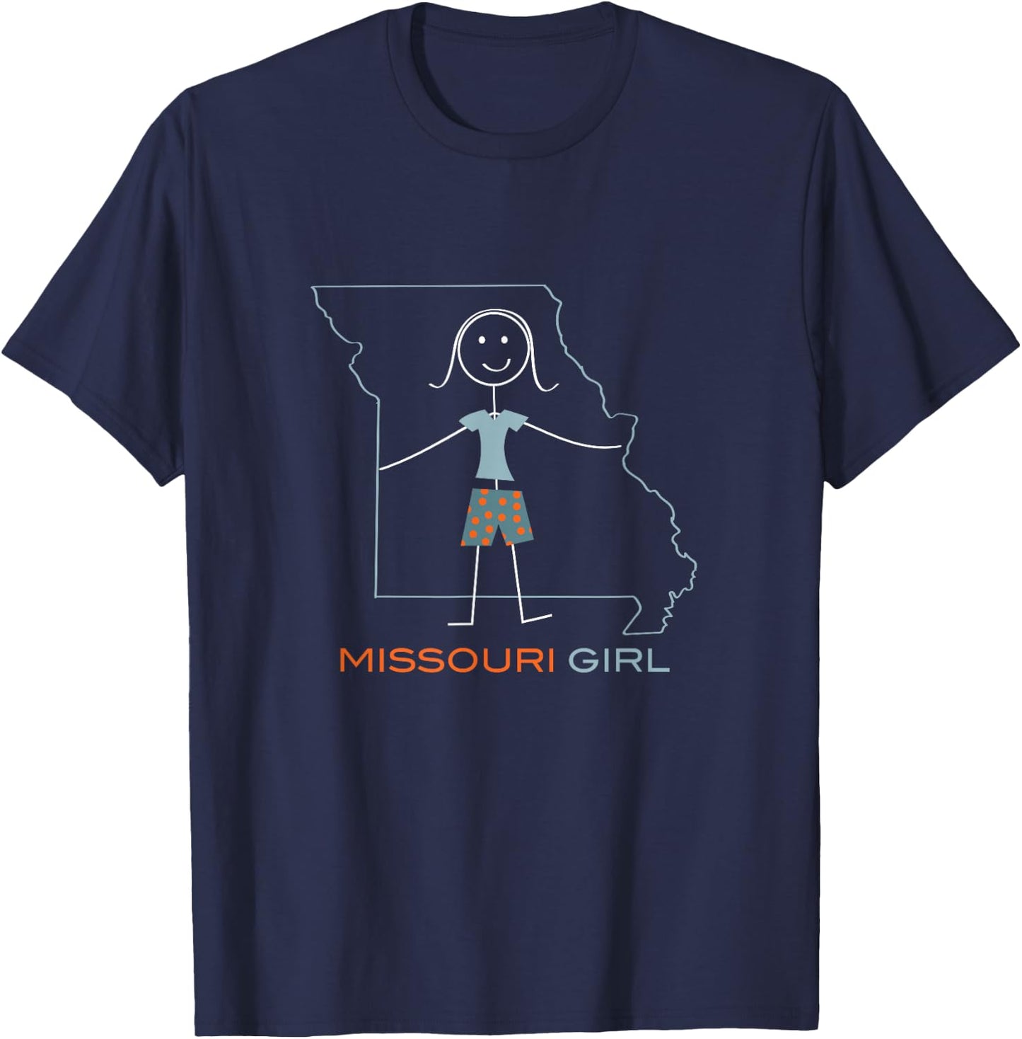 Funny Missouri, MO Girls Missouri T-Shirt - T-Shirt | Navy