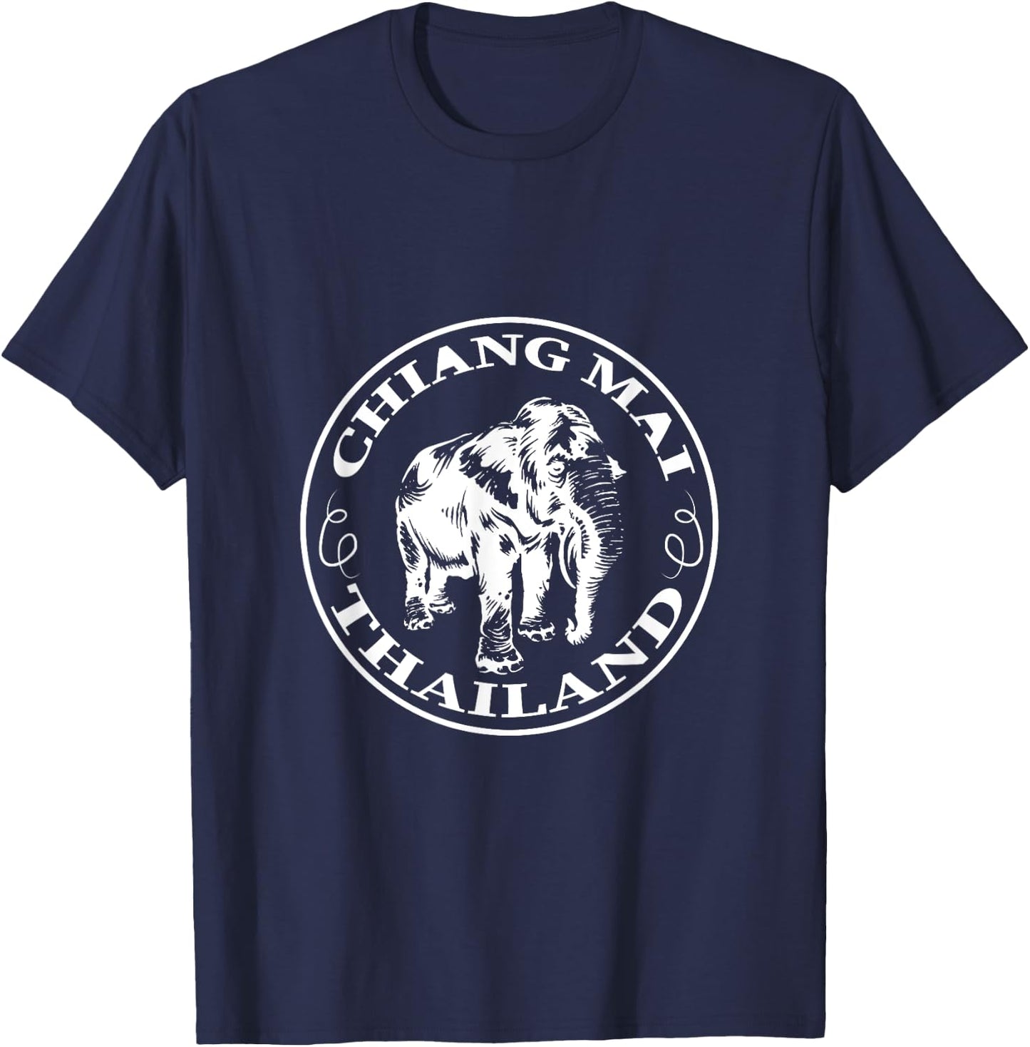 Chiang Mai Shirt Elephant Sanctuary Thailand Thai T-Shirt - T-Shirt | Navy