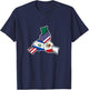 Holding Hands. Mexico, El Salvador Roots and USA Flag T-Shirt - T-Shirt | Navy