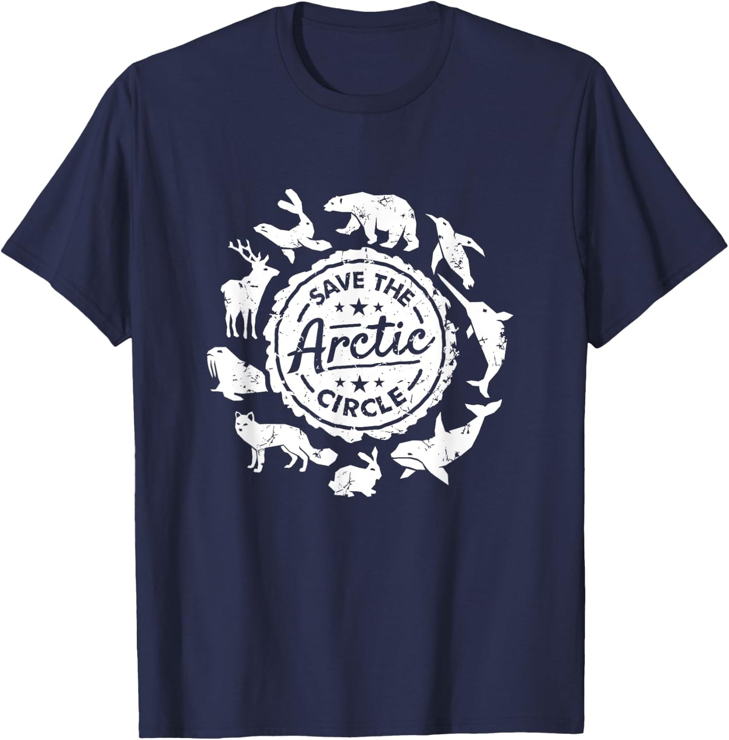 Save The Arctic Circle Endangered Animals Protect Wildlife T-Shirt - T-Shirt | Navy