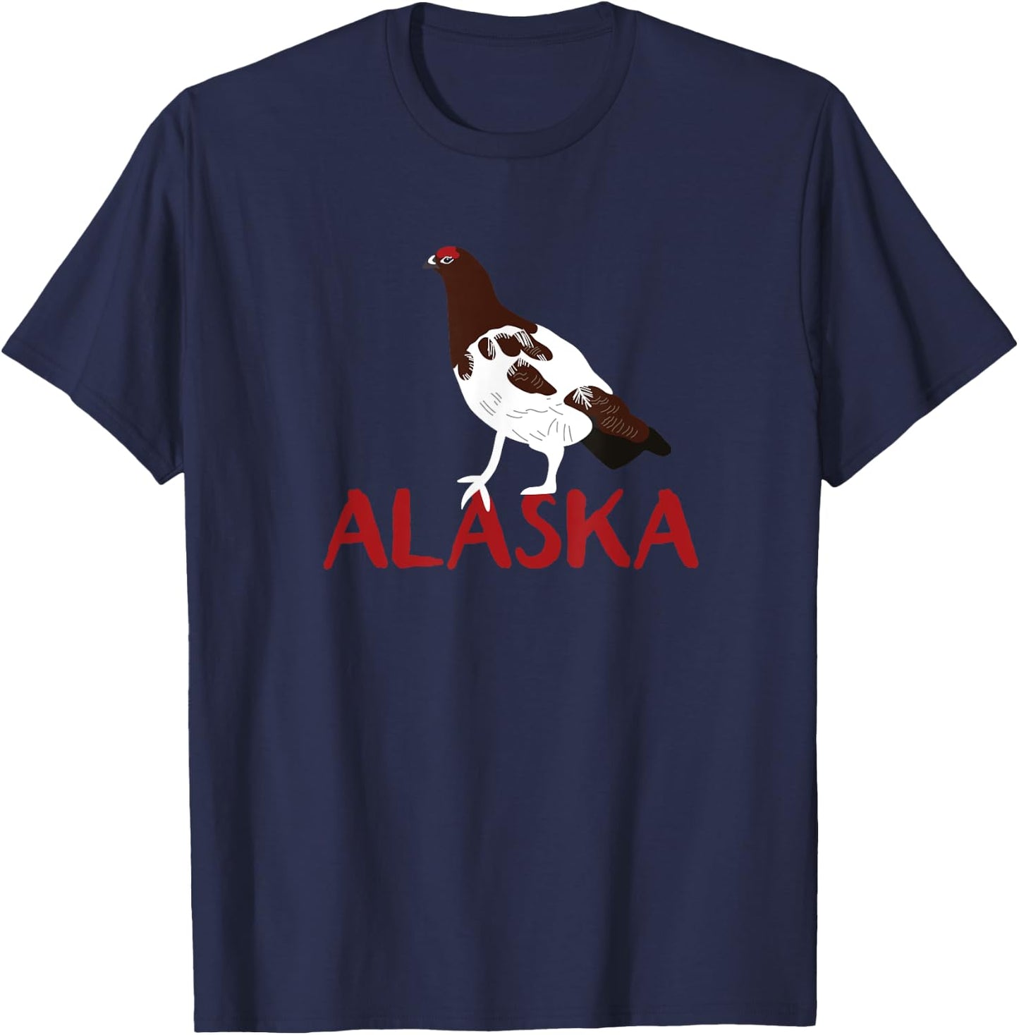 Willow Ptarmigan Alaska State Bird Souvenir Style T-Shirt - T-Shirt | Navy