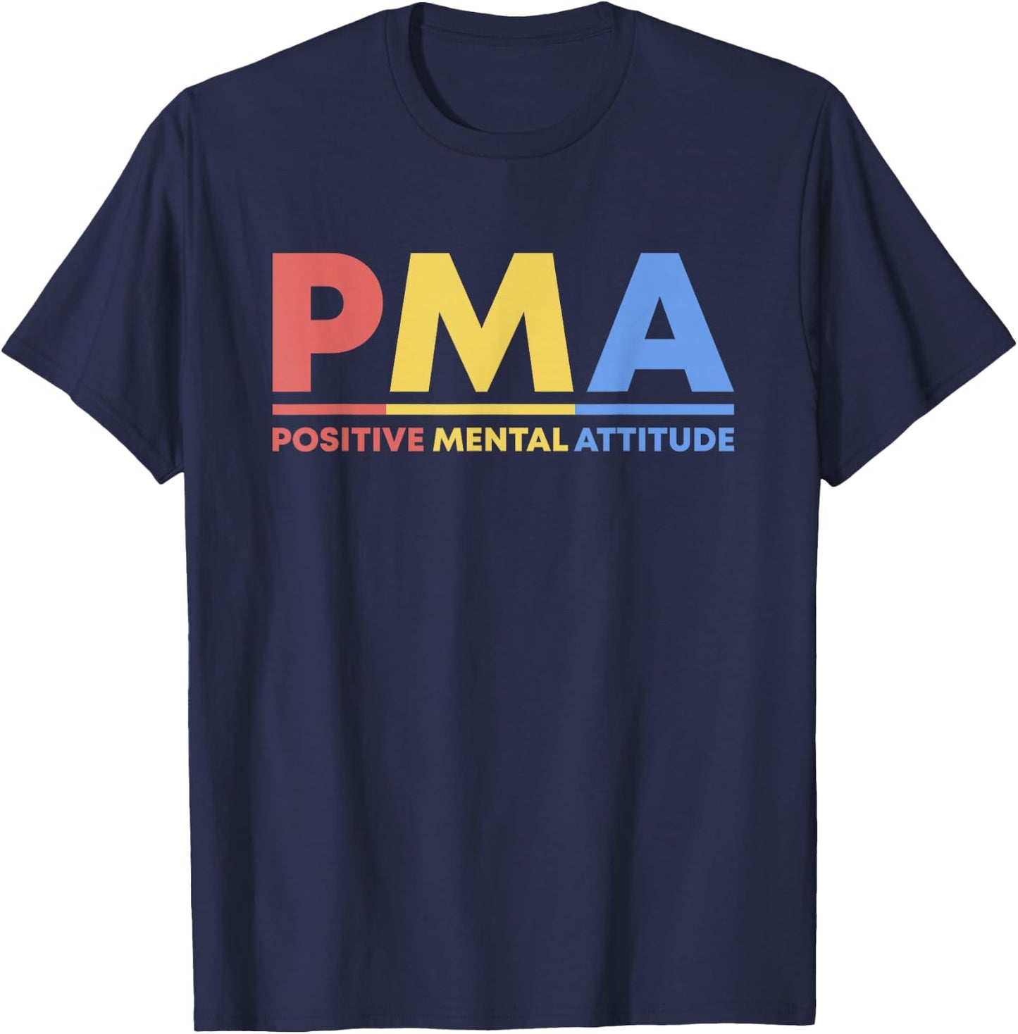 Retro Positive Mental Attitude Self Care Quote Mental Health T-Shirt - T-Shirt | Navy
