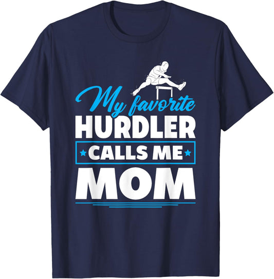 Hurdling Mom Hurdles Proud Track And Field Hurdler Mom T-Shirt - T-Shirt | Navy