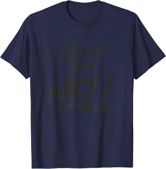 sarcastic and friendly ALOHA FROM HELL for surf lovers. T-Shirt - T-Shirt | Navy