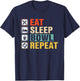 Eat Sleep Bowl Repeat T-Shirt - T-Shirt | Navy