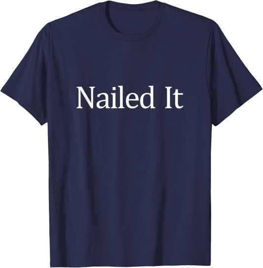 Nailed It - Women's Black Modern Lightweight Classic Fit Short Sleeve Lace T-Shirt - T-Shirt | Navy