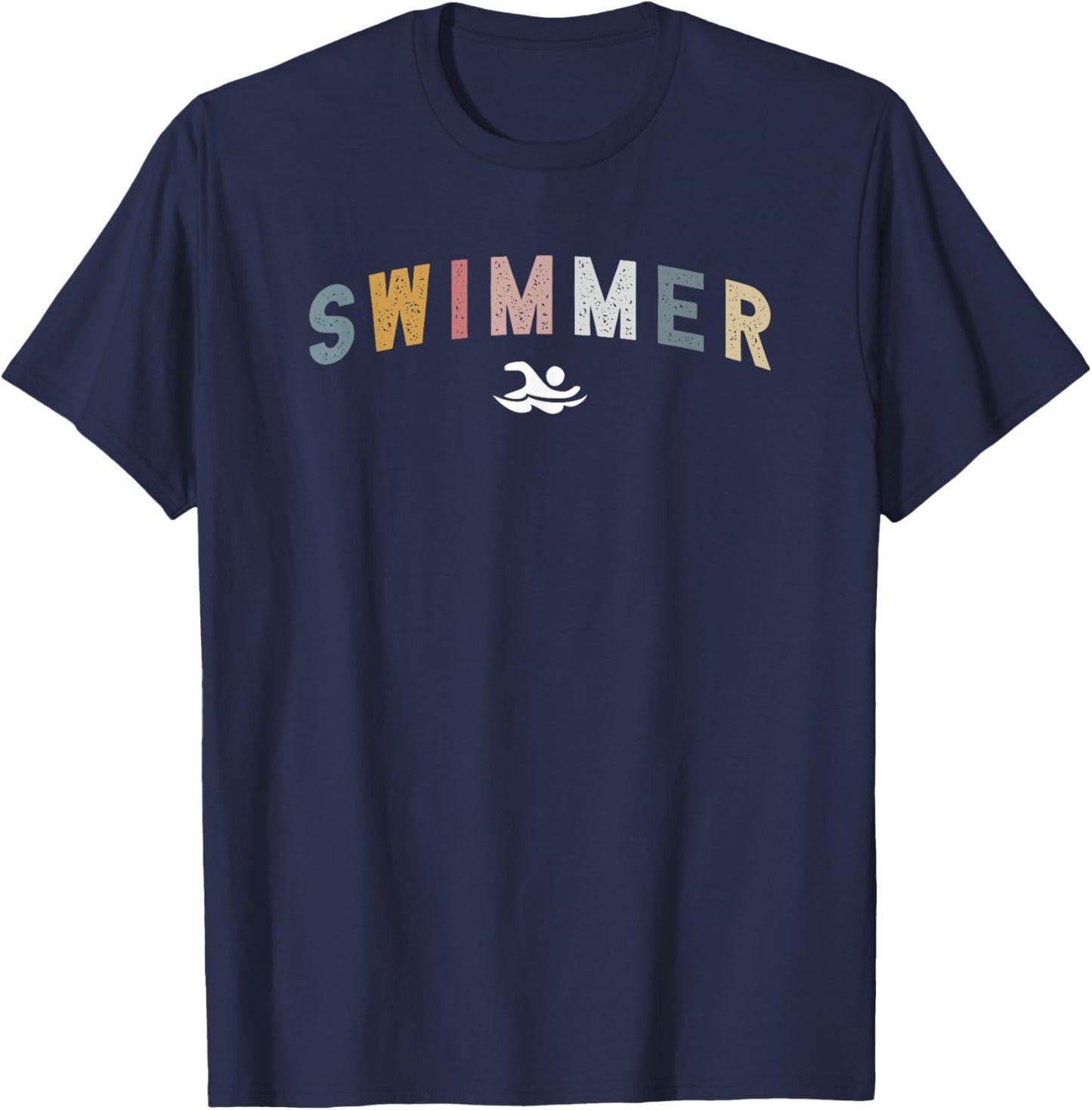 Vintage Inspired Retro Swim Swimmer Nostalgic Poolside T-Shirt - T-Shirt | Navy