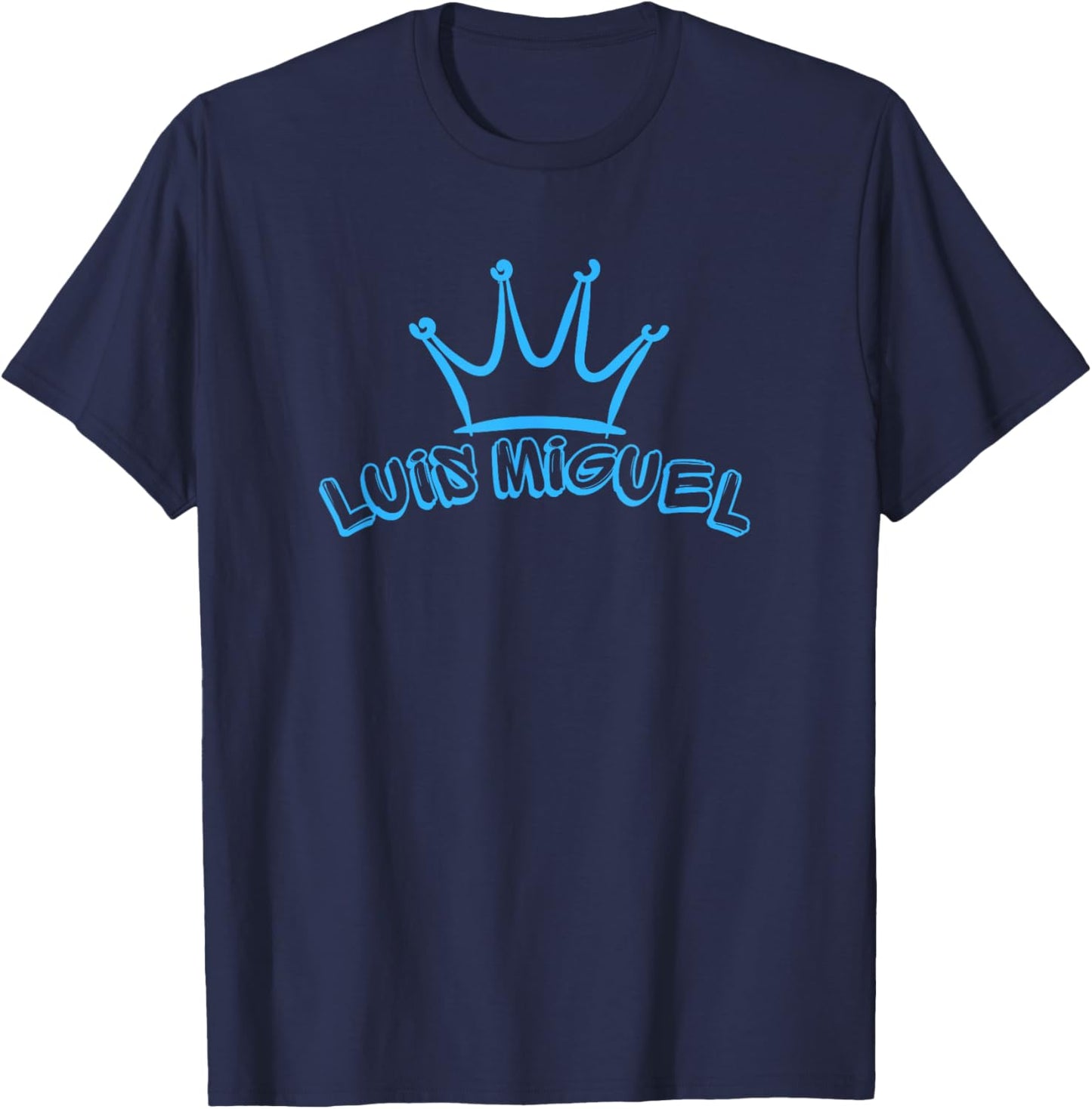King Luis Miguel / Blue Crown & Name Luis Miguel Graffiti T-Shirt - T-Shirt | Navy