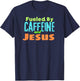 Reed Farms -Adults Black Small Modern Classic Short Sleeve Funny Christian Design Fueled by Caffeine Jesus Religious T-Shirt - T-Shirt | Navy
