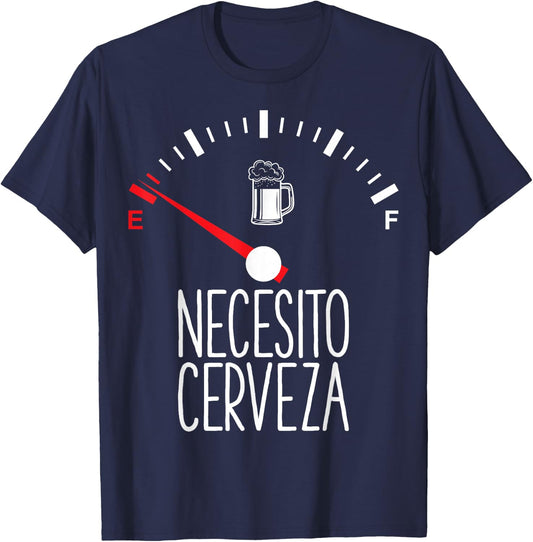 Necesito Cerveza Beer Drinkers Gift Beer Themed Gift T-Shirt - T-Shirt | Navy