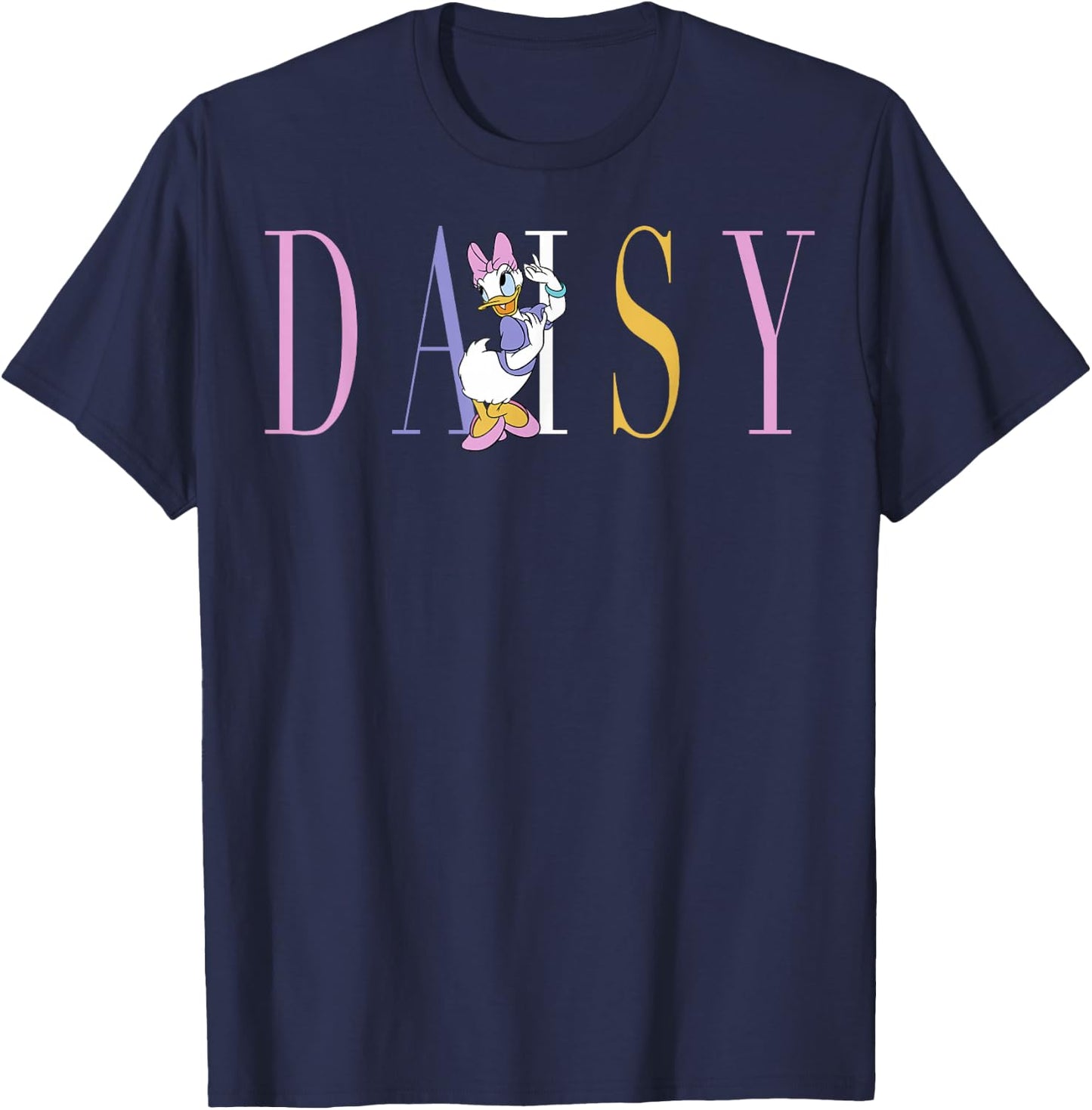 Disney Mickey and Friends Daisy Duck Simple Text T-Shirt - T-Shirt | Navy