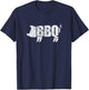 BBQ Pig Funny Barbeque Pork Meat Grill Chef Grilling T-Shirt - T-Shirt | Navy