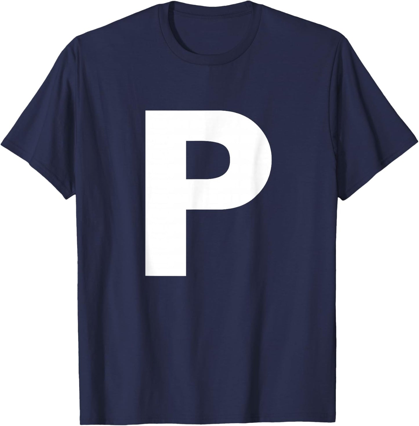 Alphabet Letter P (capital upper case) Shirt T-Shirt - T-Shirt | Navy