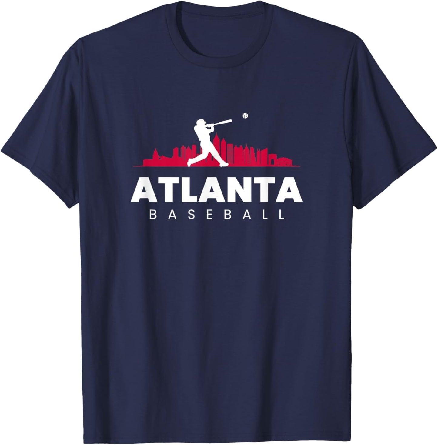 Atlanta Baseball Vintage Minimalist Retro Baseball Lover T-Shirt - T-Shirt | Navy