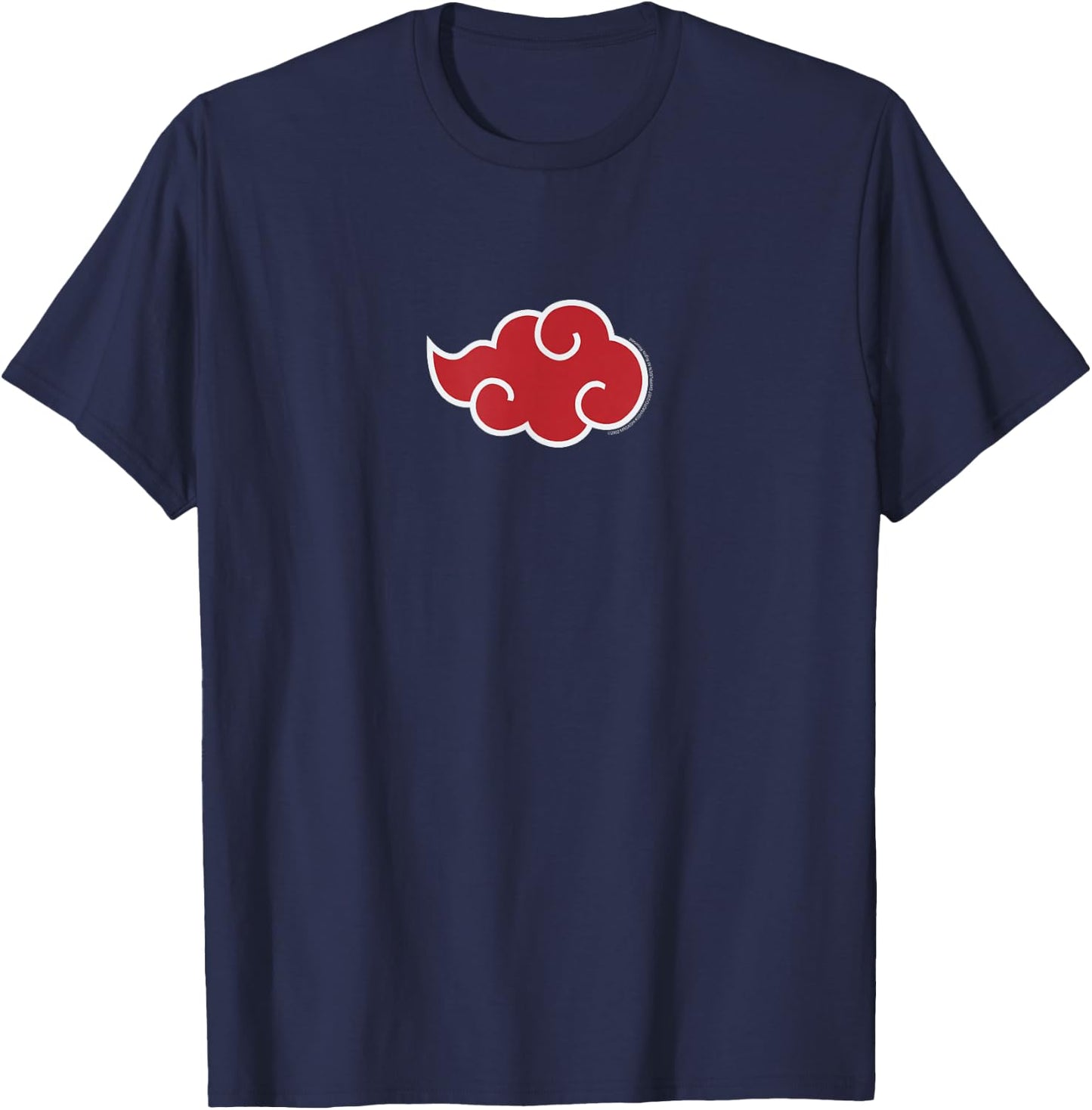Naruto Shippuden Akatsuki Red Cloud Symbol Centered Anime T-Shirt - T-Shirt | Navy