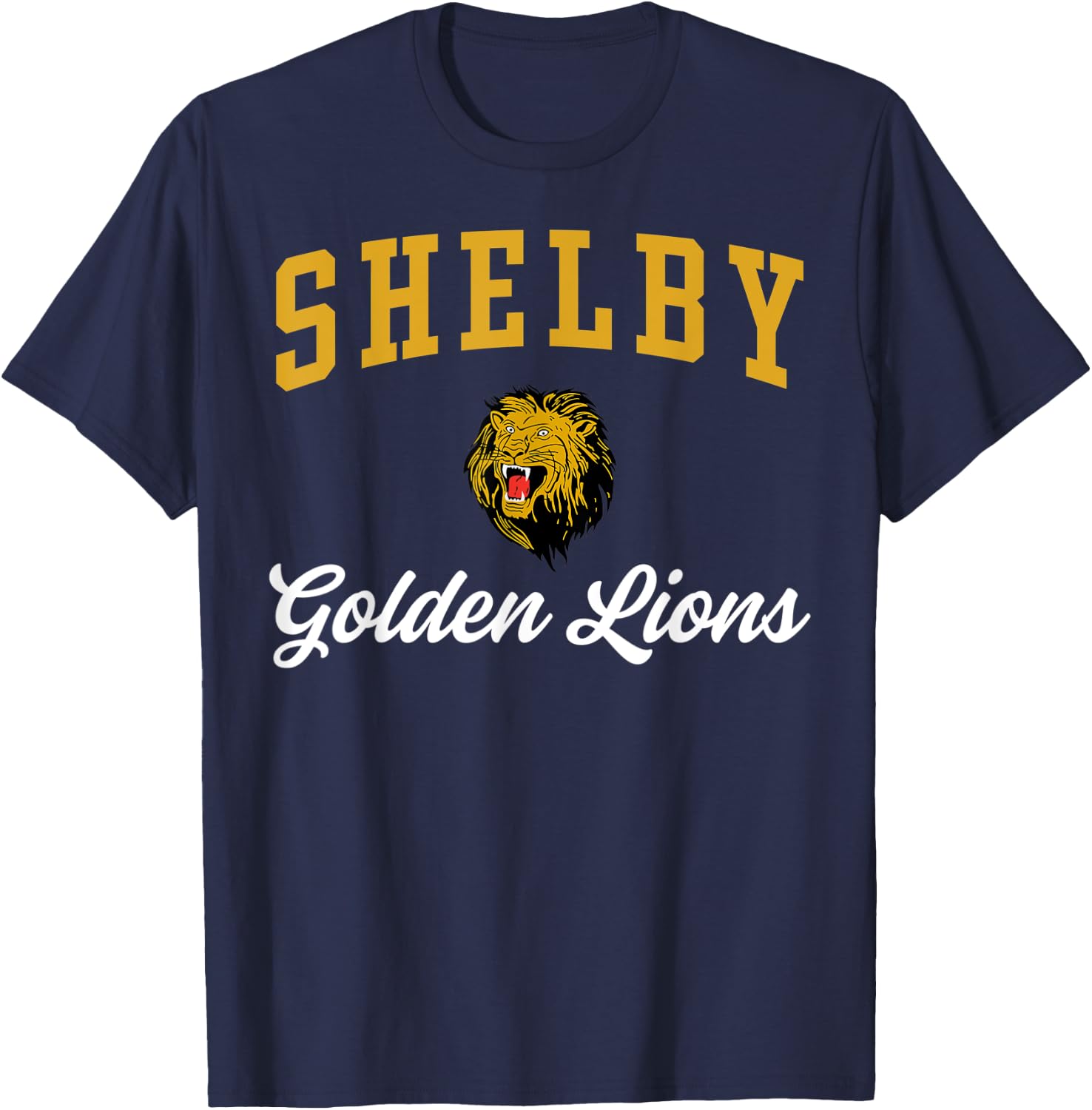 Shelby High School Golden Lions C3 T-Shirt - T-Shirt | Navy