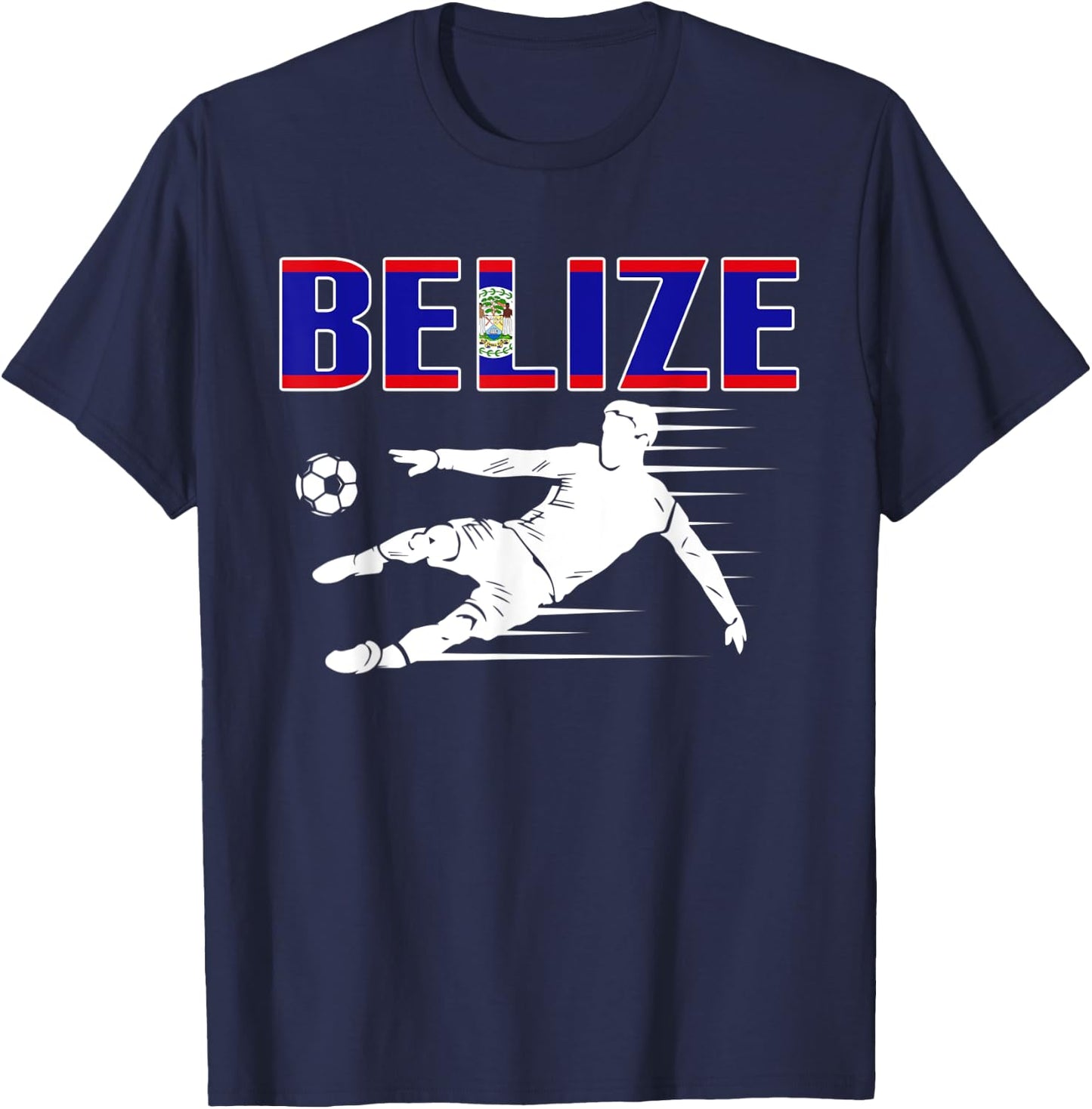 Belize Soccer Fans Jersey Proud Belizean Football Supporters T-Shirt - T-Shirt | Navy