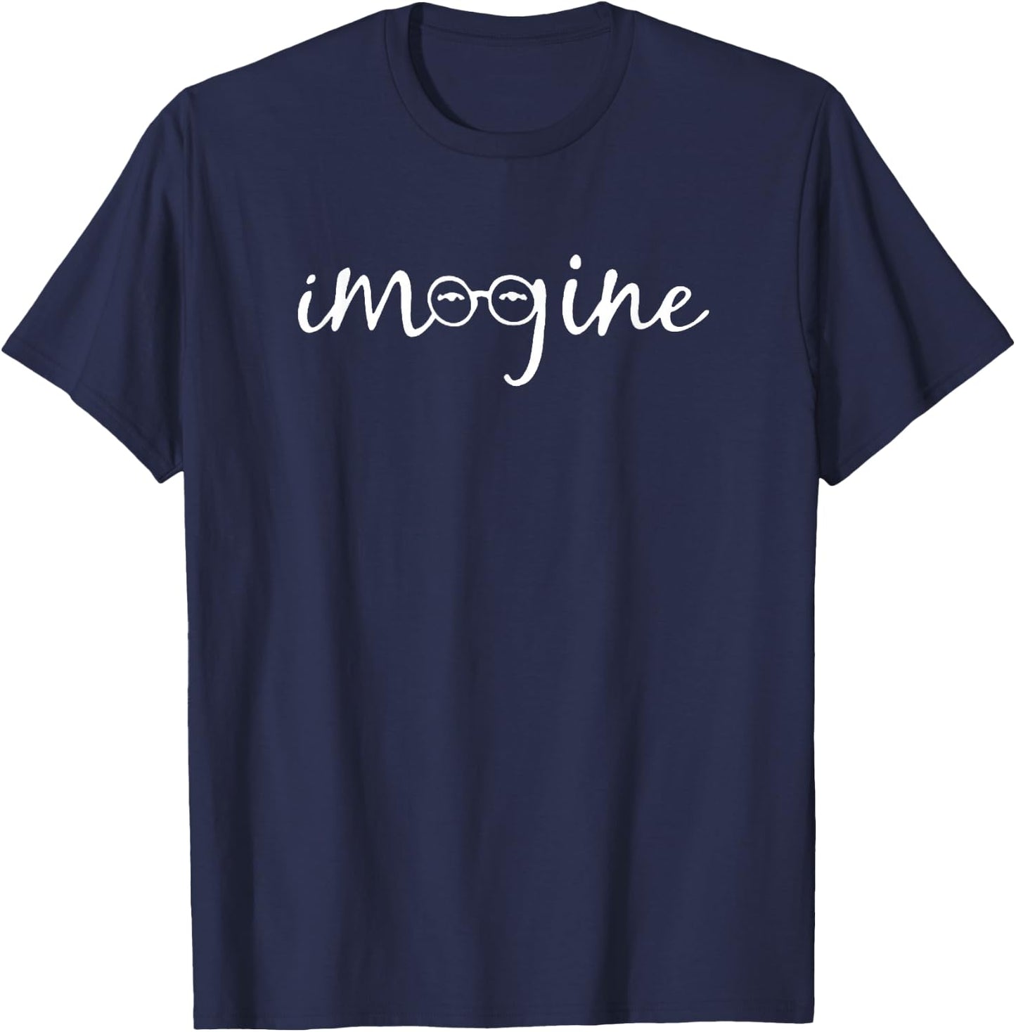 Imagine All The People No War Give Peace A Chance T-Shirt - T-Shirt | Navy
