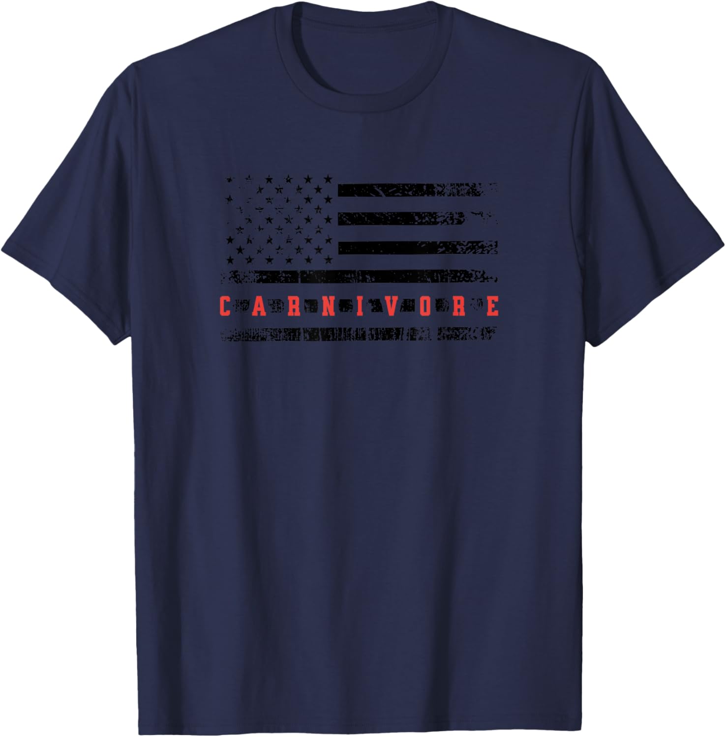 Carnivore American Flag Meat Eater Beef Lover Lion Diet Women Men T-Shirt - T-Shirt | Navy