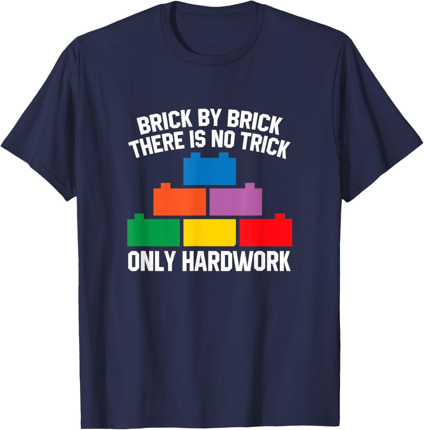Brick Builder Blocks Building Master Builder Toys Kids Boys T-Shirt - T-Shirt | Navy