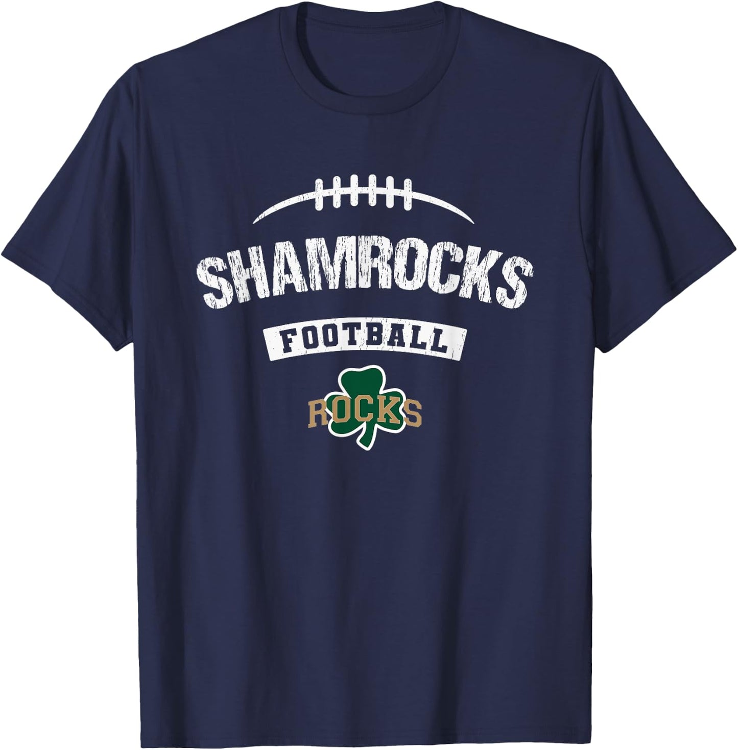 Westfield Shamrocks Logo Football Distressed HS T-Shirt - T-Shirt | Navy