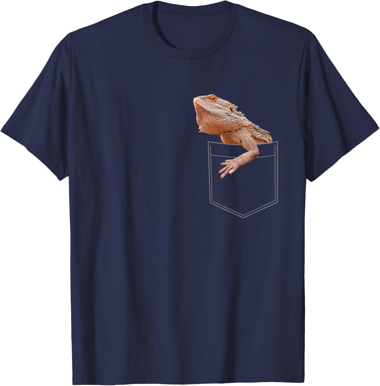Funny Animal Bearded Dragon Shirt Boys Girls Toddler Pocket T-Shirt - T-Shirt | Navy