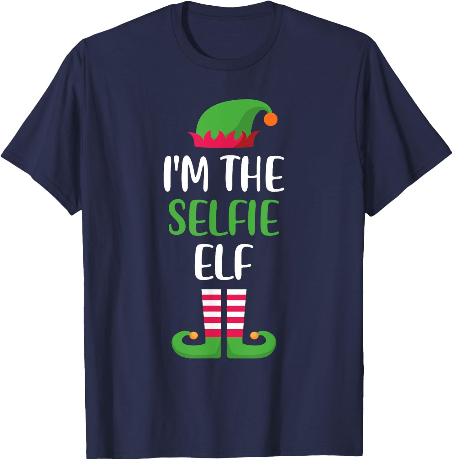 The Selfie Elf Family Matching Christmas Group Funny Xmas T-Shirt - T-Shirt | Navy
