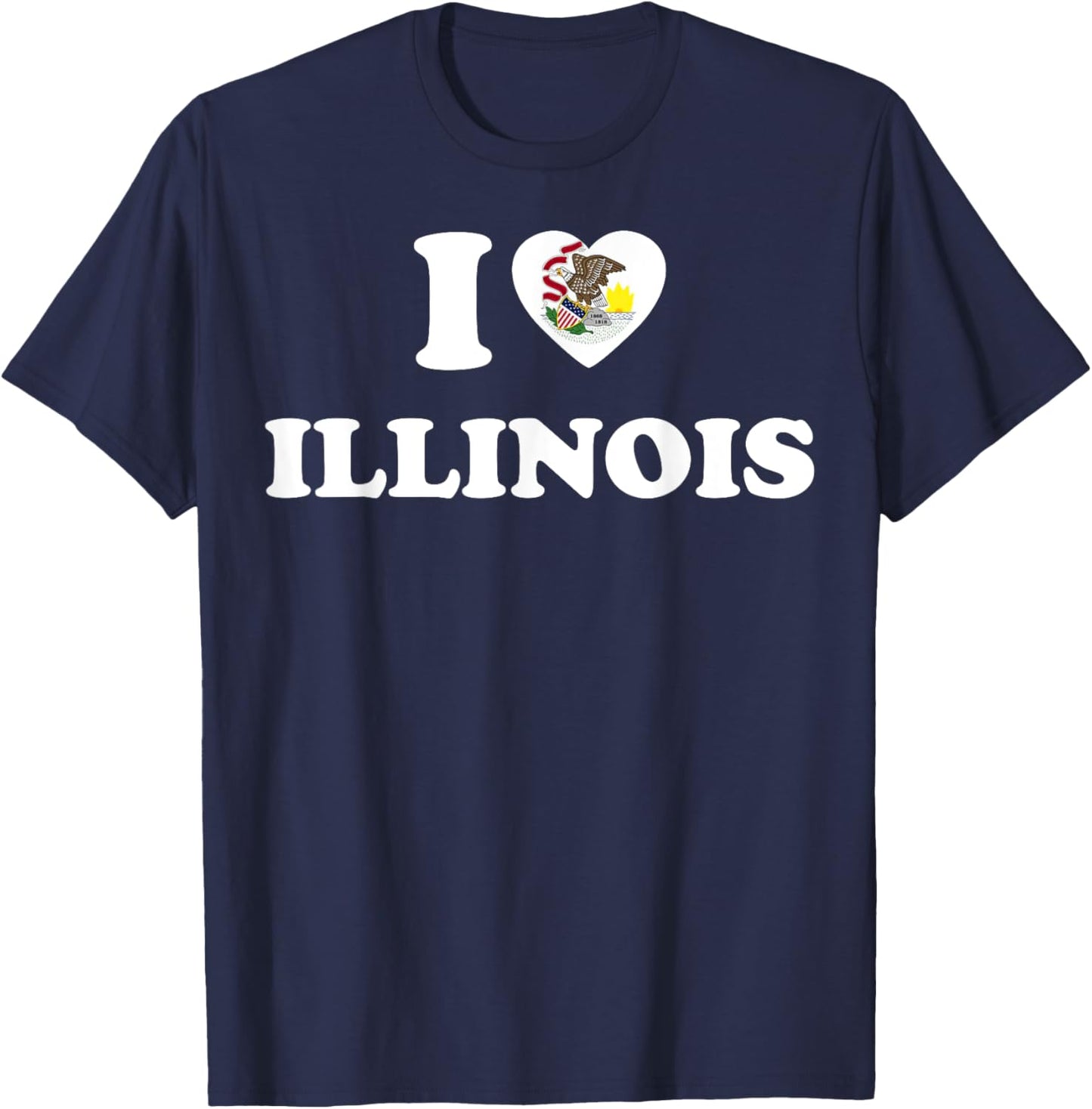 I Love Illinois Shirt I Heart Illinois Flag T-Shirt - T-Shirt | Navy