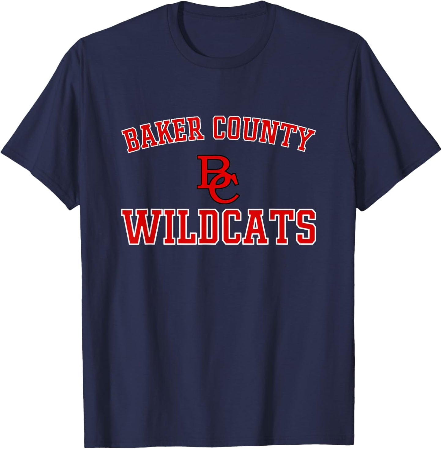 Baker County Wildcats Logo Varsity HS T-Shirt - T-Shirt | Navy