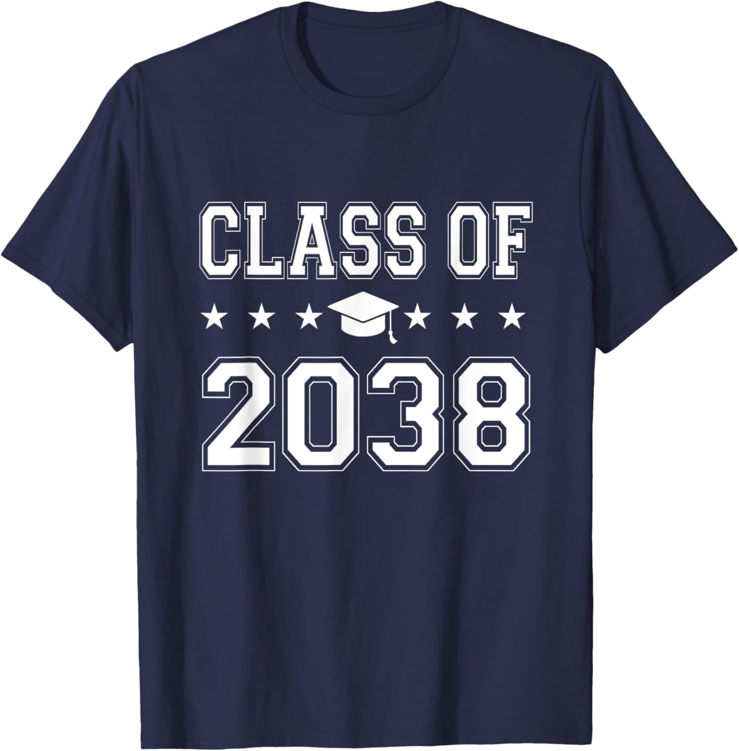Class of 2038 First Day of School Graduation T-Shirt - T-Shirt | Navy