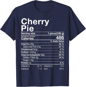 Fun Cherry Pie Nutrition Facts Costume Thanksgiving Gift T-Shirt - T-Shirt | Navy