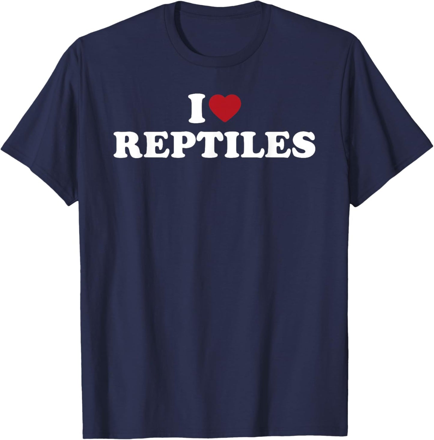 I Love Reptiles Retro Heart Pet Reptile Design T-Shirt - T-Shirt | Navy