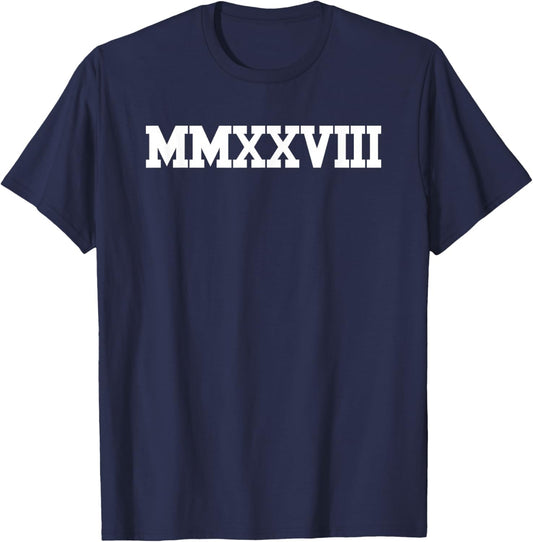Class Of 2028 Senior Roman Numerals 2028 Graduation T-Shirt - T-Shirt | Navy