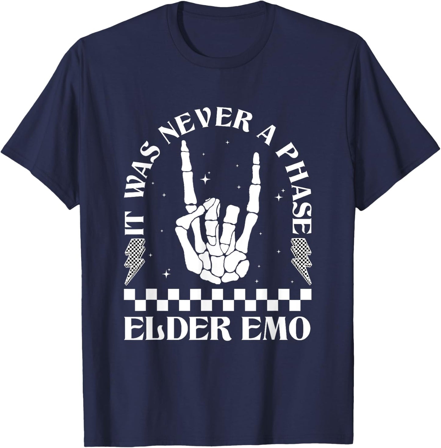 Vintage Elder Emo Club It was Never A Phase Goth Emo Music T-Shirt - T-Shirt | Navy