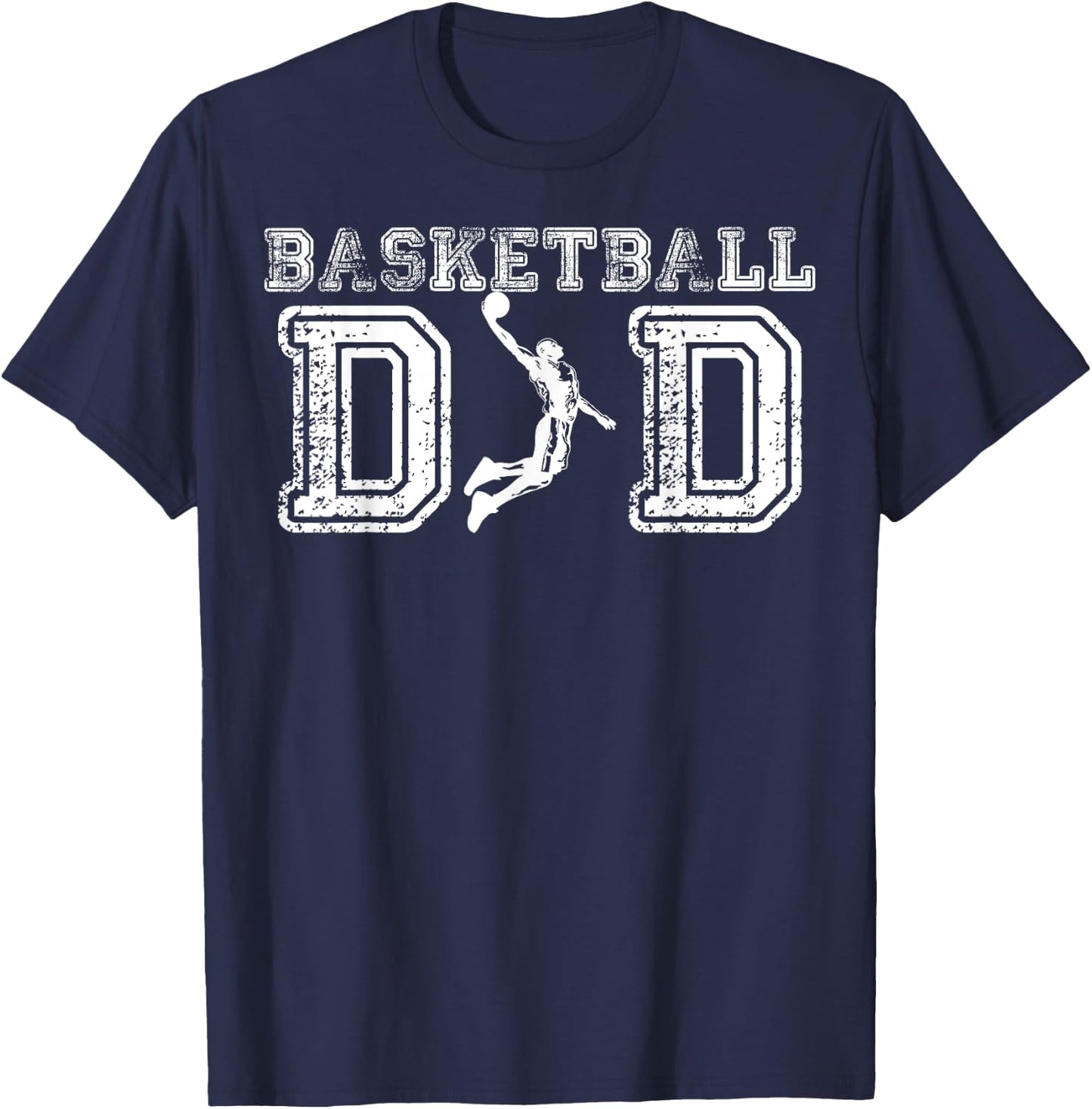 Basketball Dad Fathers Day Gift Daddy Papa Father T-Shirt - T-Shirt | Navy