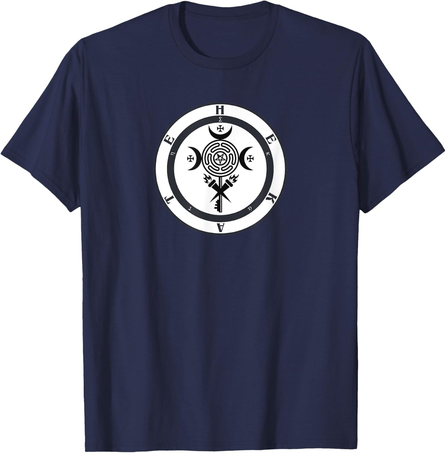 Wicca Hekate Symbol Pagan Hekate Symbol Pagan Wheel Goddess T-Shirt - T-Shirt | Navy
