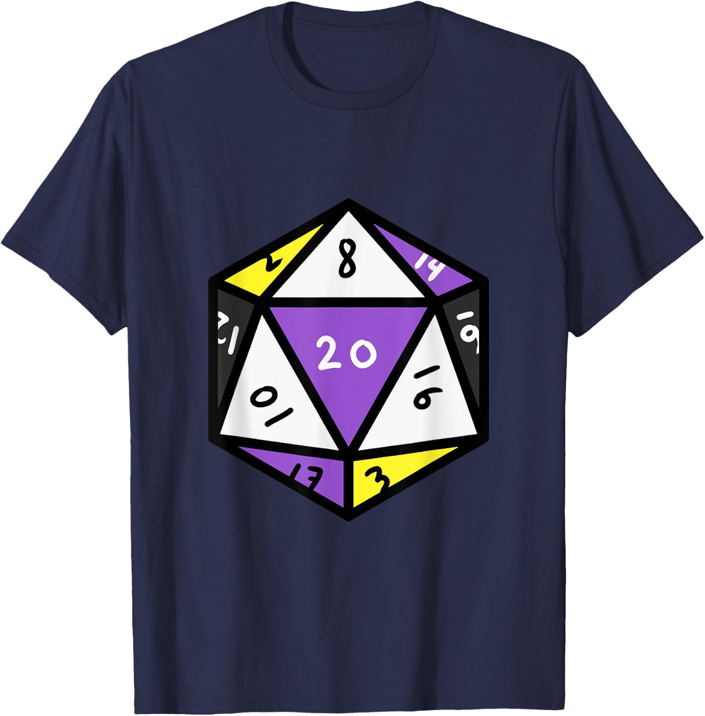 Nonbinary Pride Dice Nonbinary T-Shirt - T-Shirt | Navy