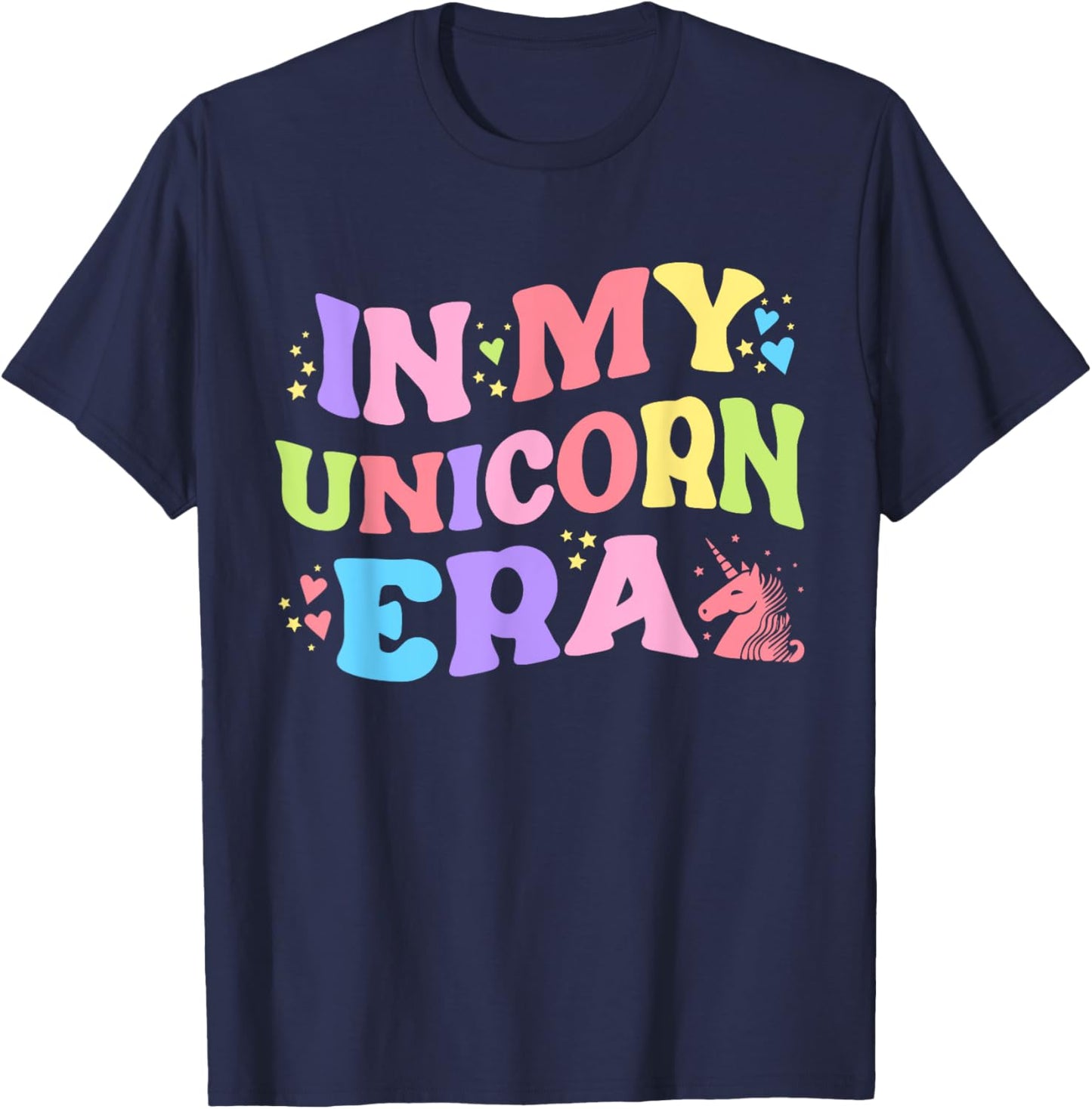 In My Unicorn Era Funny Retro Princess Girl Unicorn Creature T-Shirt - T-Shirt | Navy