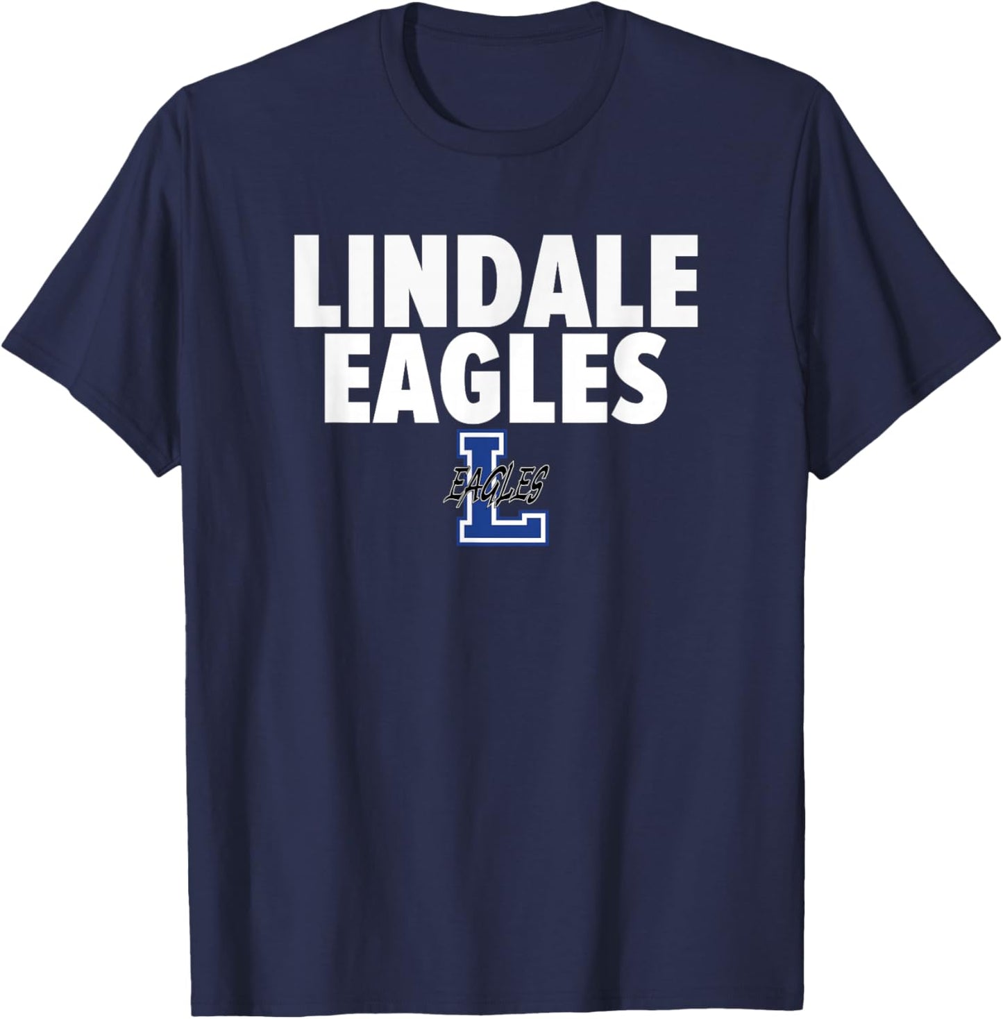 Lindale Eagles Logo Bold HS T-Shirt - T-Shirt | Navy