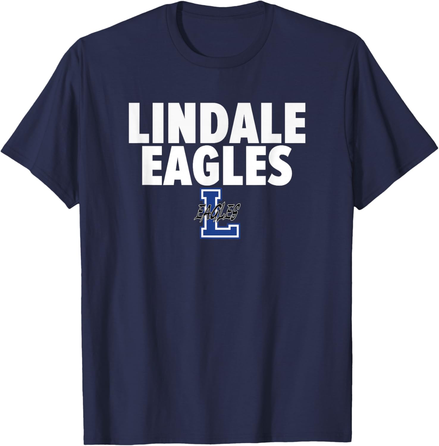 Lindale Eagles Logo Bold HS T-Shirt - T-Shirt | Navy