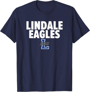 Lindale Eagles Logo Bold HS T-Shirt - T-Shirt | Navy