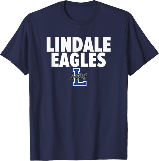 Lindale Eagles Logo Bold HS T-Shirt - T-Shirt | Navy
