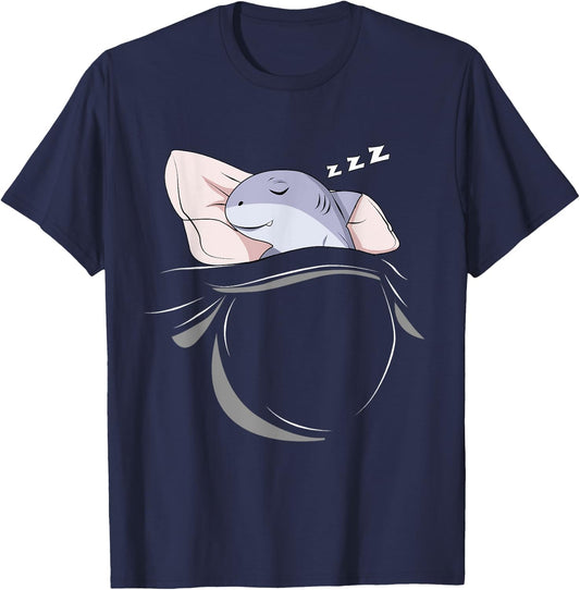 Shark Sleeping Animal Pajamas Nap PJs Outfit Gift Shark T-Shirt - T-Shirt | Navy