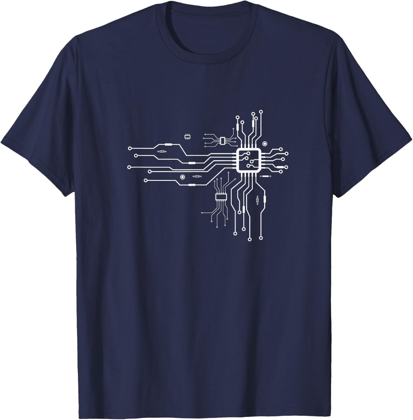 CPU Heart Shaped Electronic Chipset Board Engineer T-Shirt - T-Shirt | Navy