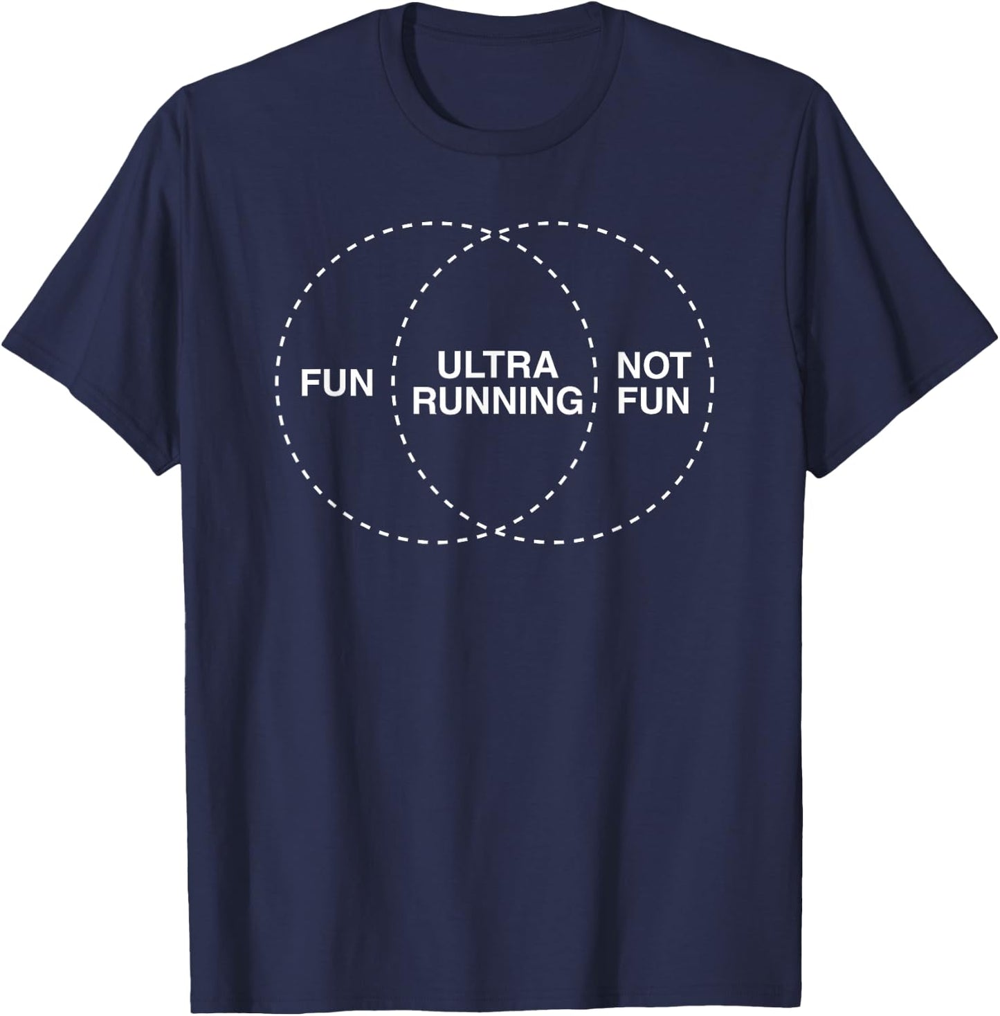 Fun Ultra Running Not Fun Venn Diagram for Ultra Runners T-Shirt - T-Shirt | Navy