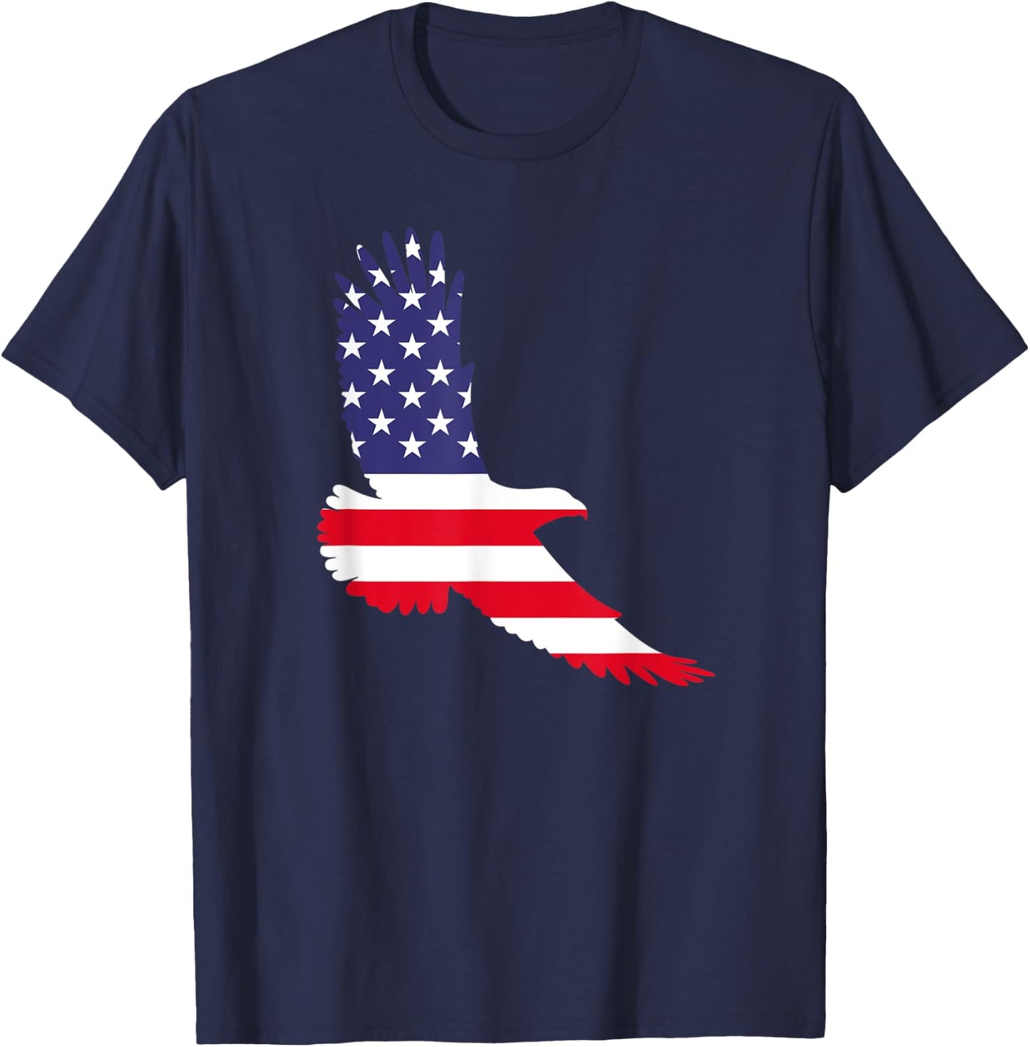 Beautiful Flying American Eagle Bird USA Flag Silhouette T-Shirt - T-Shirt | Navy