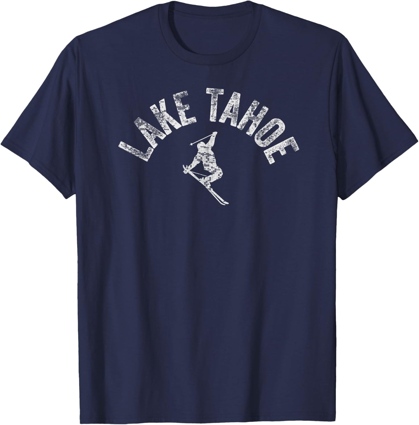 Ski Lake Tahoe CA Alpine Ski Vintage Ski Tahoe CA Pro Skiing T-Shirt - T-Shirt | Navy