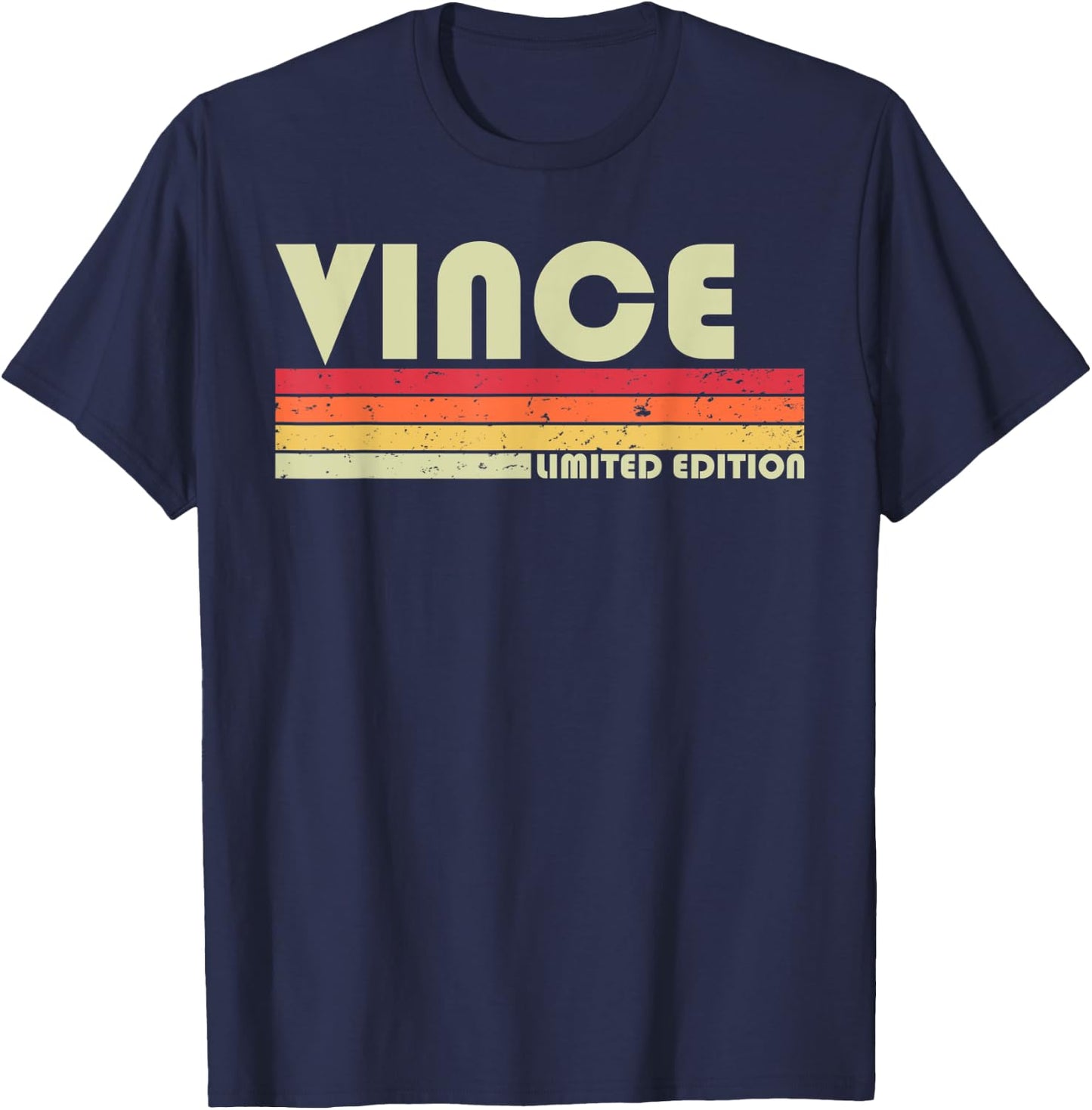 VINCE Gift Name Personalized Funny Retro Vintage Birthday T-Shirt - T-Shirt | Navy