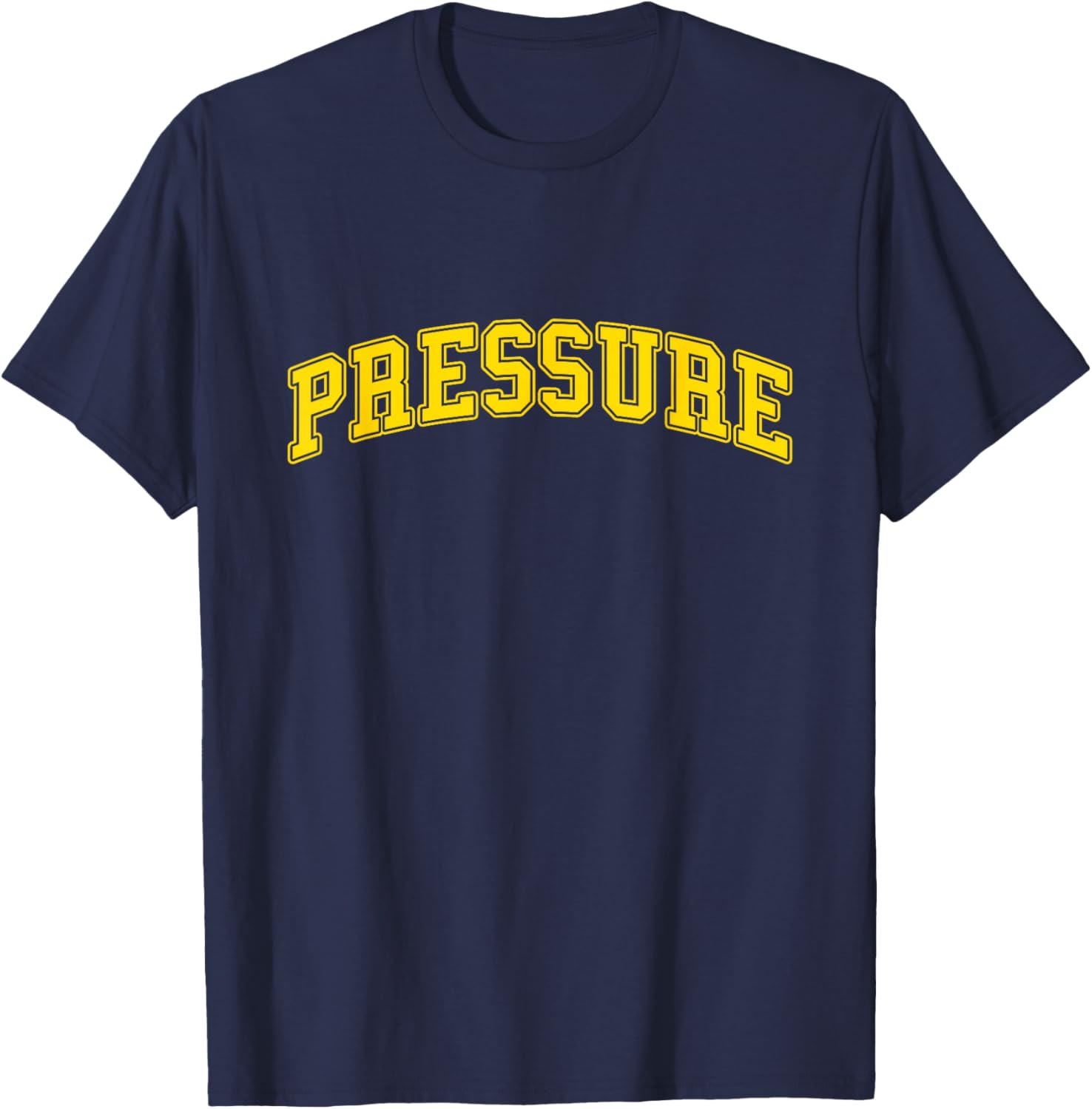 University-Gold Pressure Varsity-Gold Color Graphic T-Shirt - T-Shirt | Navy