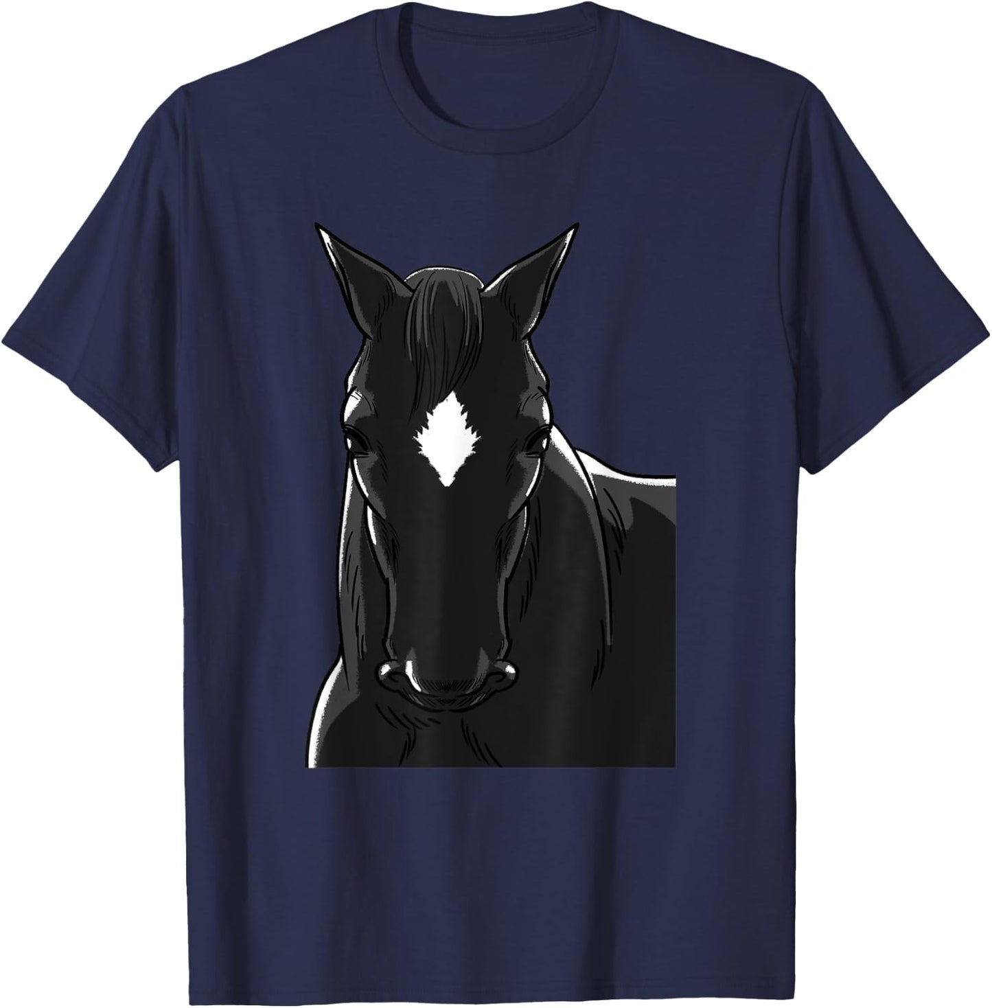Black Stallion Horse Colt Horseback Riding Owner Gift T-Shirt - T-Shirt | Navy